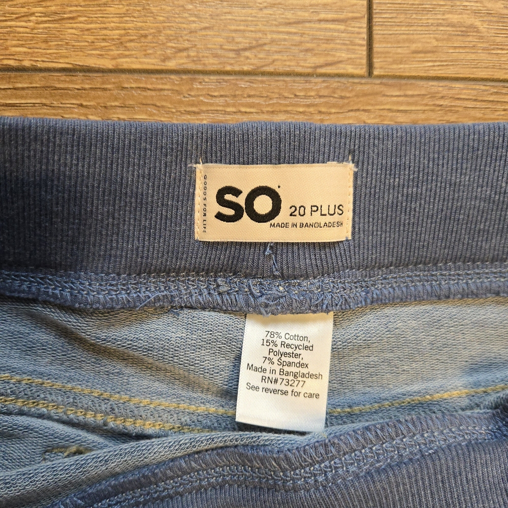 SO Girls Plus Rib Waist Embellished Skinny Jeggings Jeans Size 20 Plus Blue - Picture 4 of 7